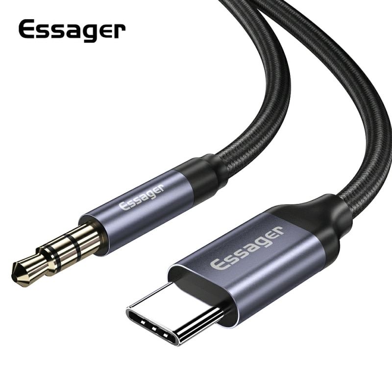 Earphone Splitter Jack - Essager-Adaptador de conector Usb C a