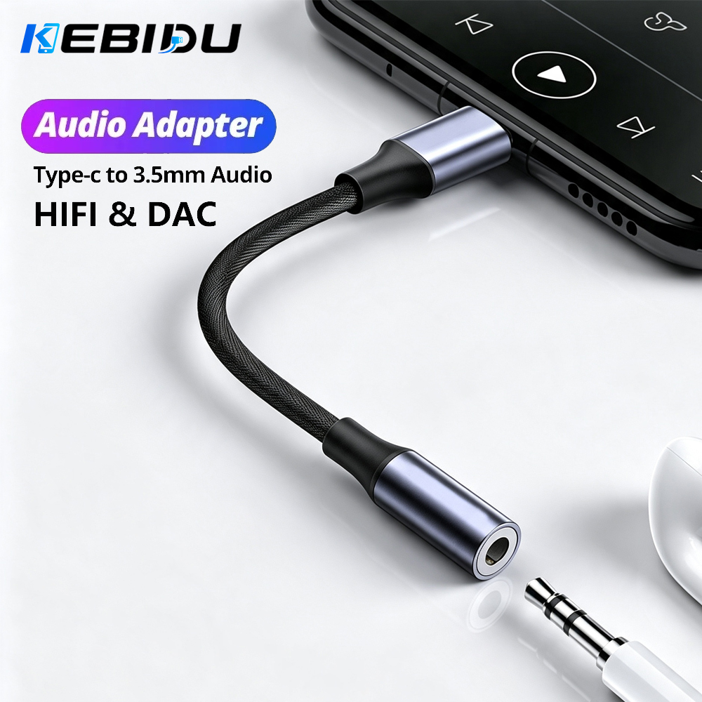 Audiophile Headphone Wired - Adaptador de audio KEBIDU de tipo