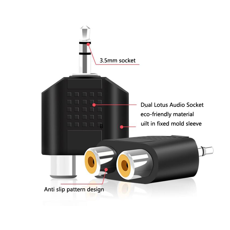 Earphone Splitter Jack - 1/2/4 unidades Adaptador de cable de