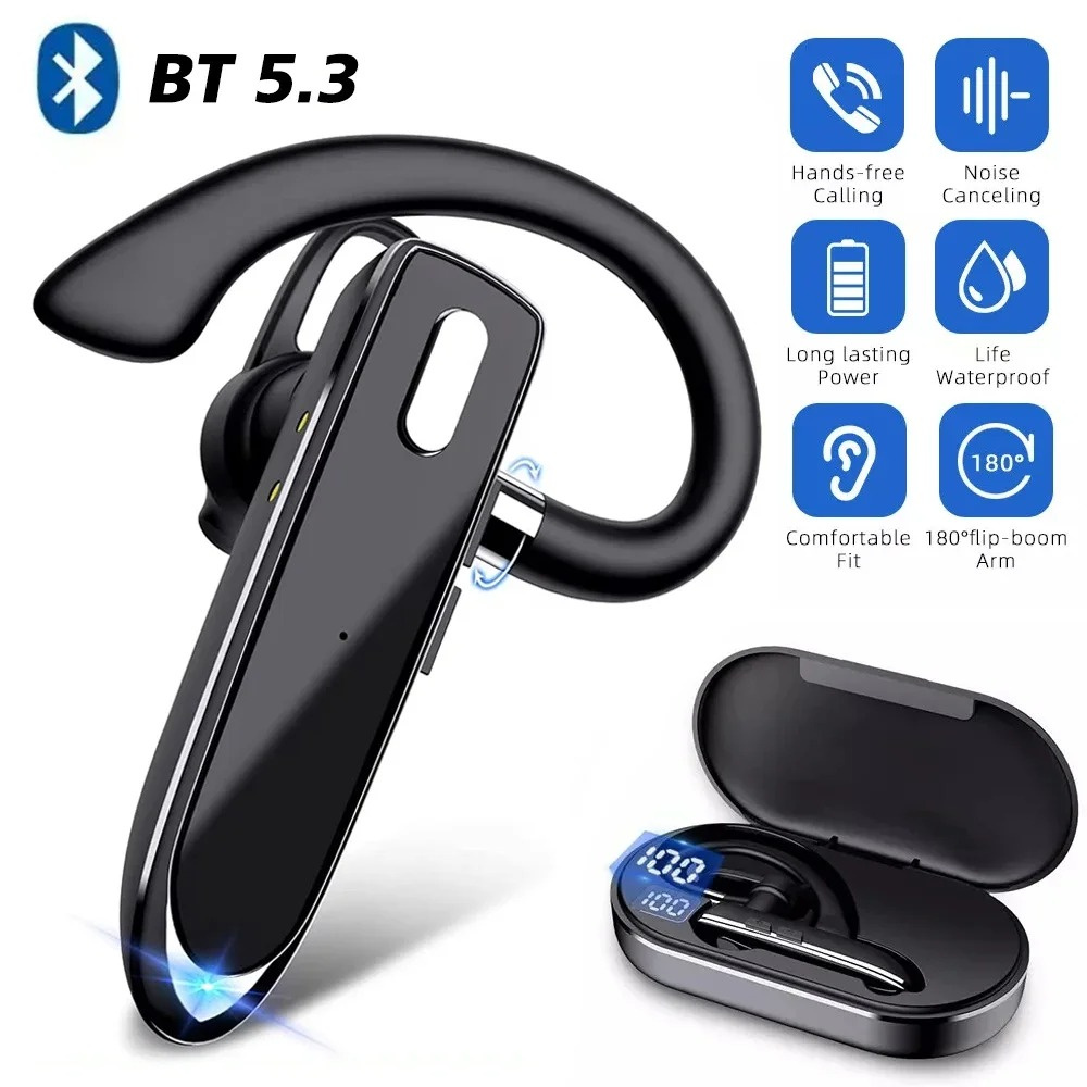Bluetooth Headset On Ear - Auriculares inalámbricos Bluetooth con micrófono, Auriculares