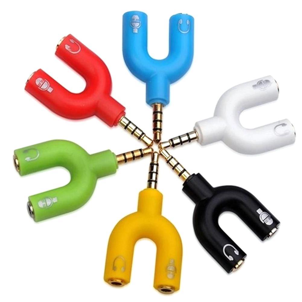 Earphone Splitter Jack - Adaptador Dual tipo U de 3,5