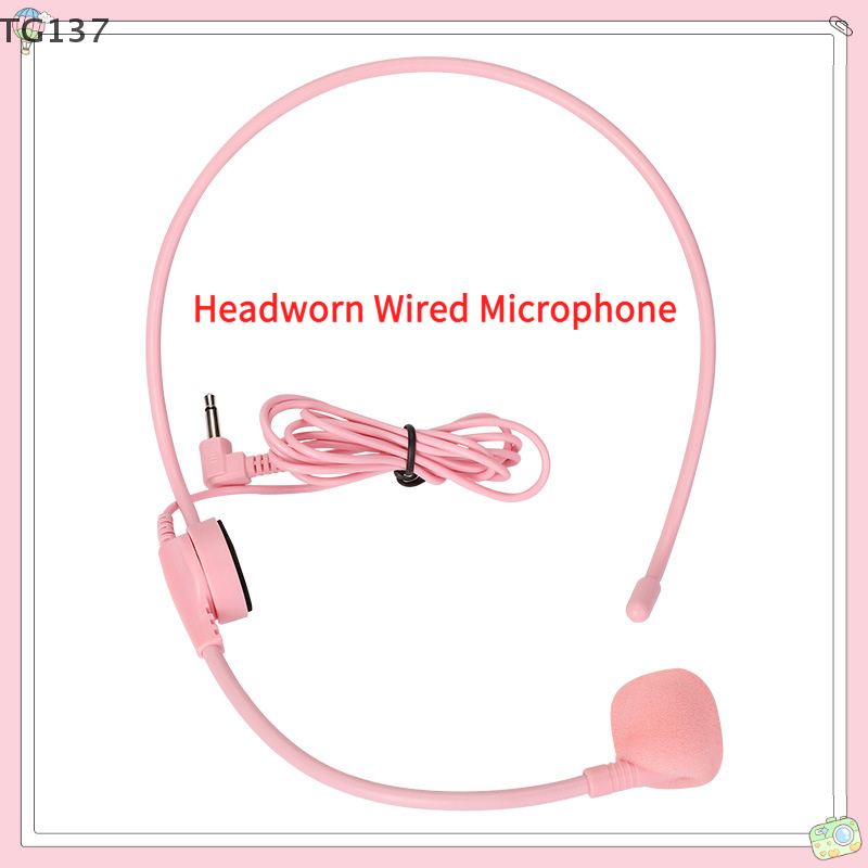 Wired Earphone Mic - 1 Uds. Micrófono con cable rosa