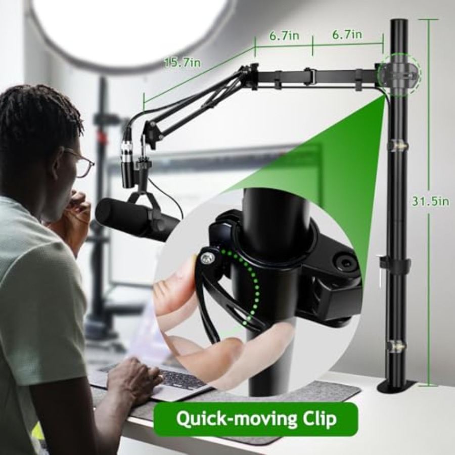 Brazo para Micrófono, Soporte  - Shure Mic Sm7B reseña y precio