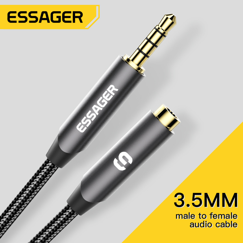 ESSAGER-Cable de extensión par - Earphone Splitter Jack reseña y precio
